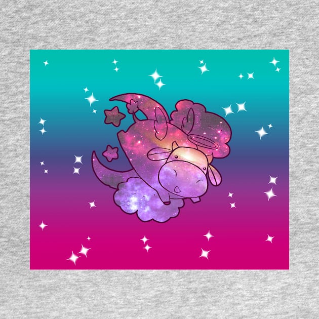 Sparkly Ombre Space Angel Cow by saradaboru